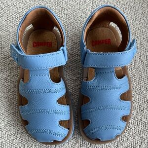 NEW Camper Kids Bicho Blue Real Leather Sandals EU25 US8-8.5